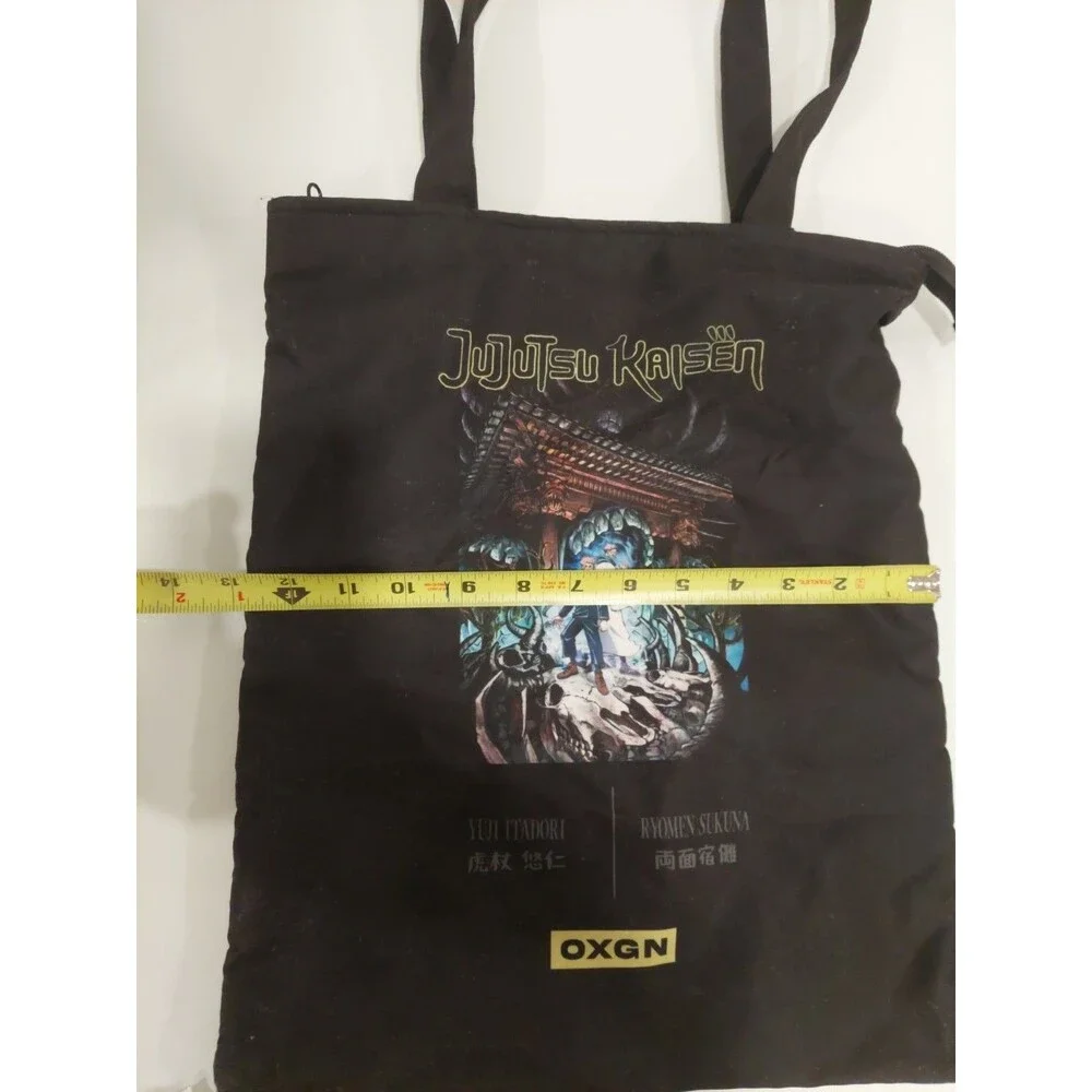 Japan Anime Jujutsu Kaisen Gojo Satoru Yuji & Sukuna Black Tote Bag By OXGN